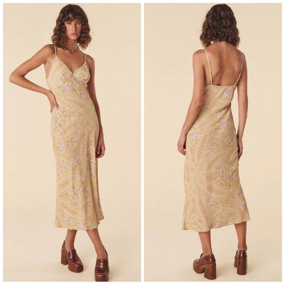 SPELL Belladonna Bias Strappy Midi Dress